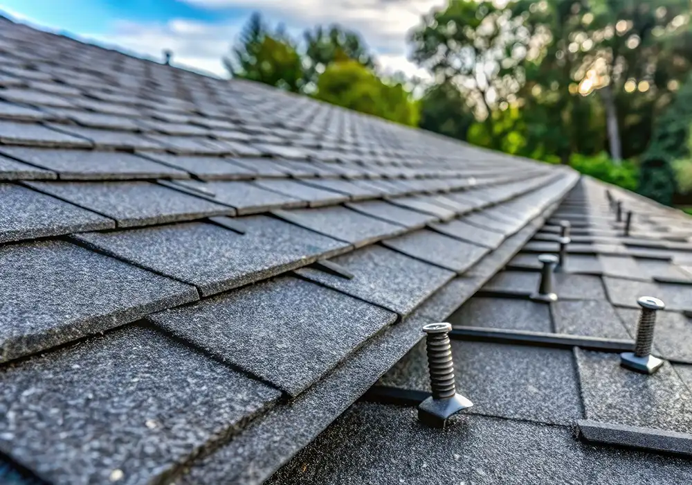 Residential roof replacement on a home exterior